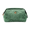 Cosmetic Purse Small Velvet Quilted Green