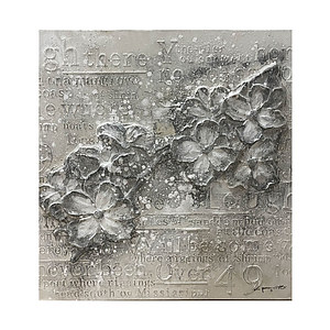 Canvas Schilderij bloemen zilver 2