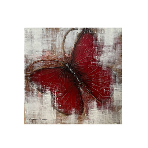 Canvas Schilderij vlinder rood