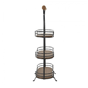 Etagere 3 laags zwart bruin ijzer hout