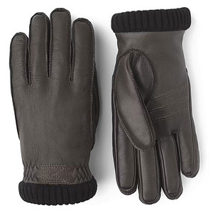 Heren handschoen Deerskin Primaloft Rib dk bruin