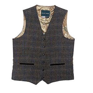 Heren Gilet Hunting Tweed Horse Brown