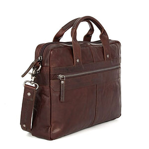 Leren laptoptas Florida Dk Brown