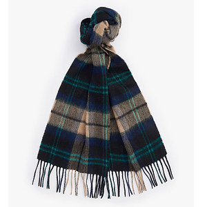 Merino Cashmere Tartan Scarf Green Loch