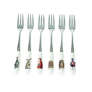 Pastry Forks Country Animal set 6