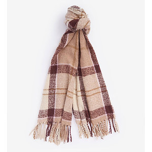 Tartan Scarf Boucle Muted Cabernet