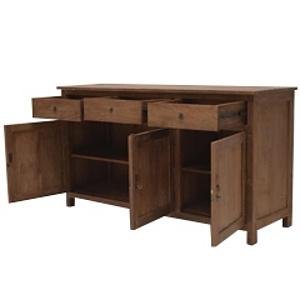 Teak dressoir 4 deuren en 4 laden