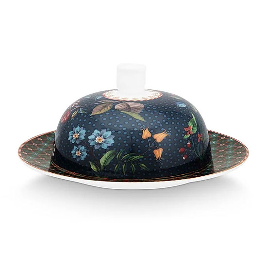 Butter Dish Round Berry Blues Blue 1