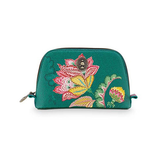 Cosmetic Bag Triangle Jambo Flower Green Small 1