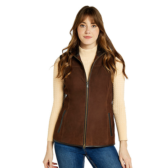 Dames bodywarmer Kingston Leather walnut