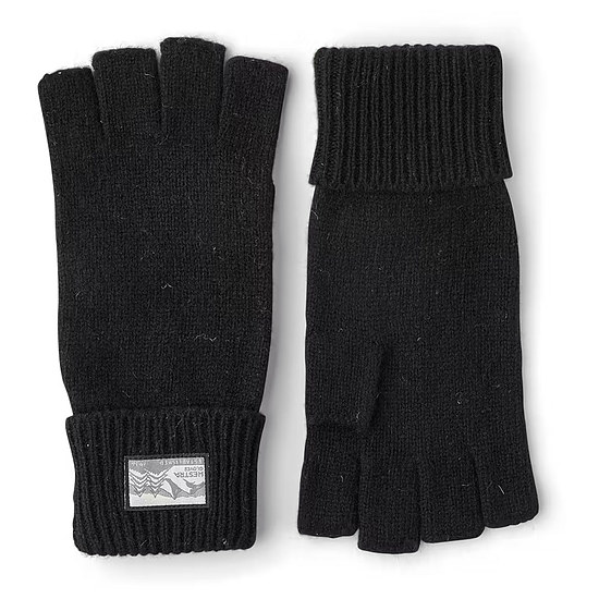 Afbeelding Handschoen Raggwool Half Finger Black 1