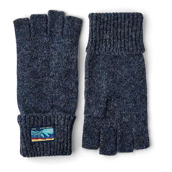 Afbeelding Handschoen Raggwool Half Finger Navy 1