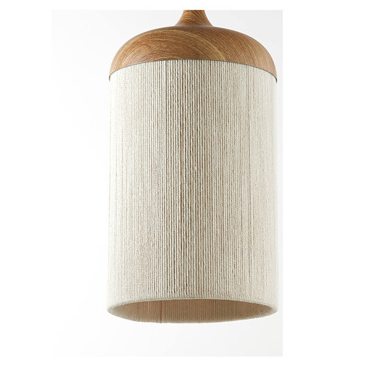 Hanglamp Dania 3L hout print naturel + touw creme