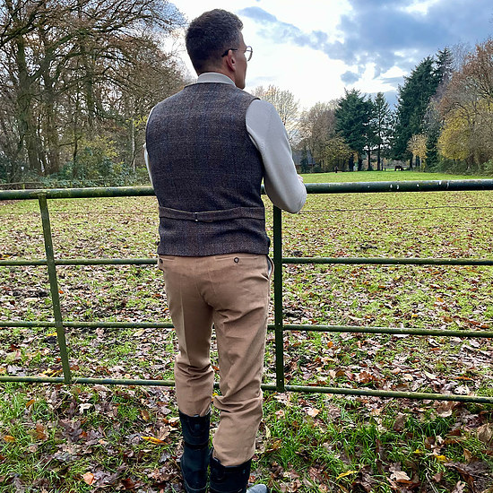 Afbeelding Heren Gilet Hunting Tweed Horse Brown 2