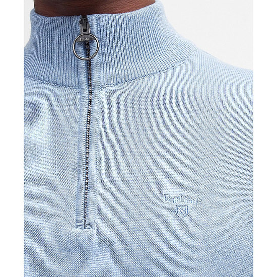 Afbeelding Herentrui Cotton half zip Dark Chambray 3