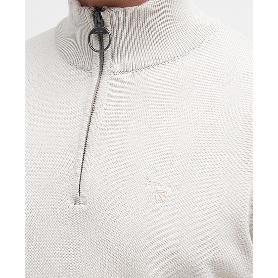 Afbeelding Herentrui Cotton half zip Mist 3