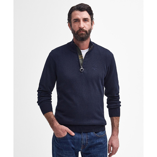 Afbeelding Herentrui Cotton half zip Navy 2