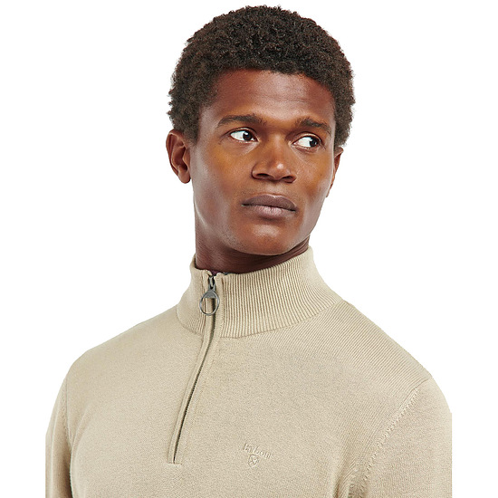 Afbeelding Herentrui Cotton half zip washed stone 3