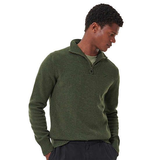 Afbeelding Herentrui Essential lambswool half zip Olive 2