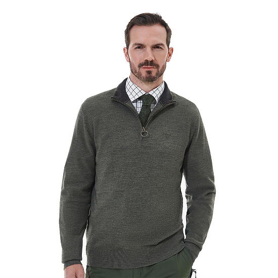 Afbeelding Herentrui Loyton Merino Half Zip Olive Marl 2