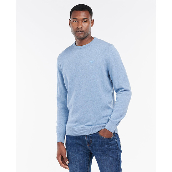 Afbeelding Herentrui Pima cotton crew neck Dk Chambray 2