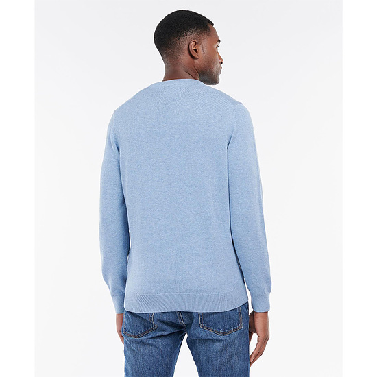 Afbeelding Herentrui Pima cotton crew neck Dk Chambray 3