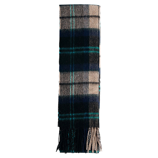 Merino Cashmere Tartan Scarf Green Loch