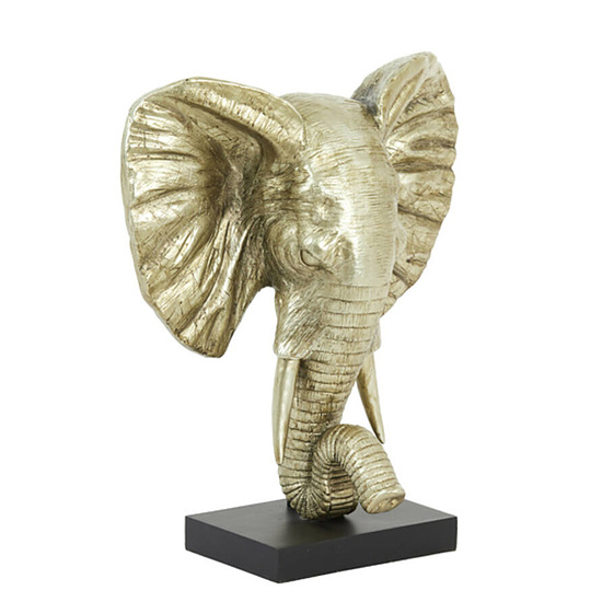 Ornament op voet Elephant licht goud L 1