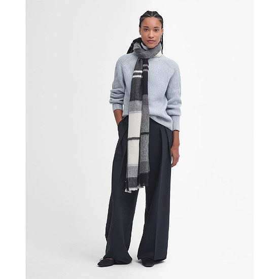 Afbeelding Rosefield Tartan Scarf Monochrome 2