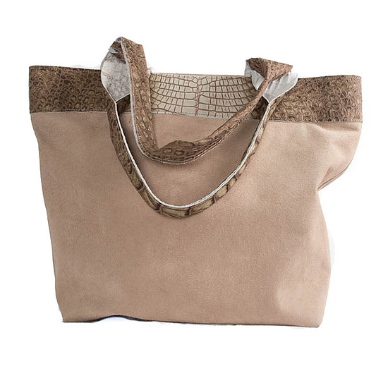 Afbeelding Shopper pigskin, kroko, taupe 2