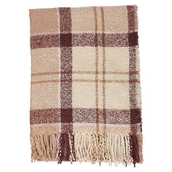 Afbeelding Tartan Scarf Boucle Muted Cabernet 2