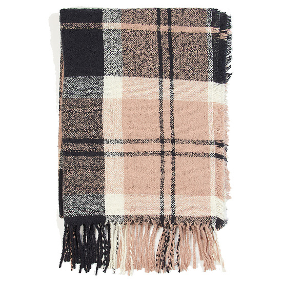 Afbeelding Tartan Scarf Boucle Pink Midnight 3