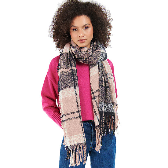 Afbeelding Tartan Scarf Boucle Pink Midnight 2