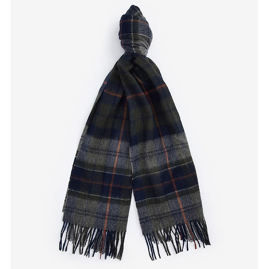 Tartan Scarf Brack Patchwork Navy/Dark Ginger