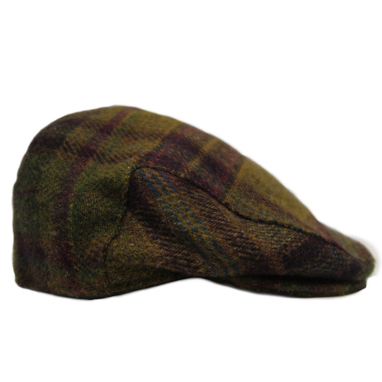 Afbeelding Tweed Flat Cap Wine/Olive check 2